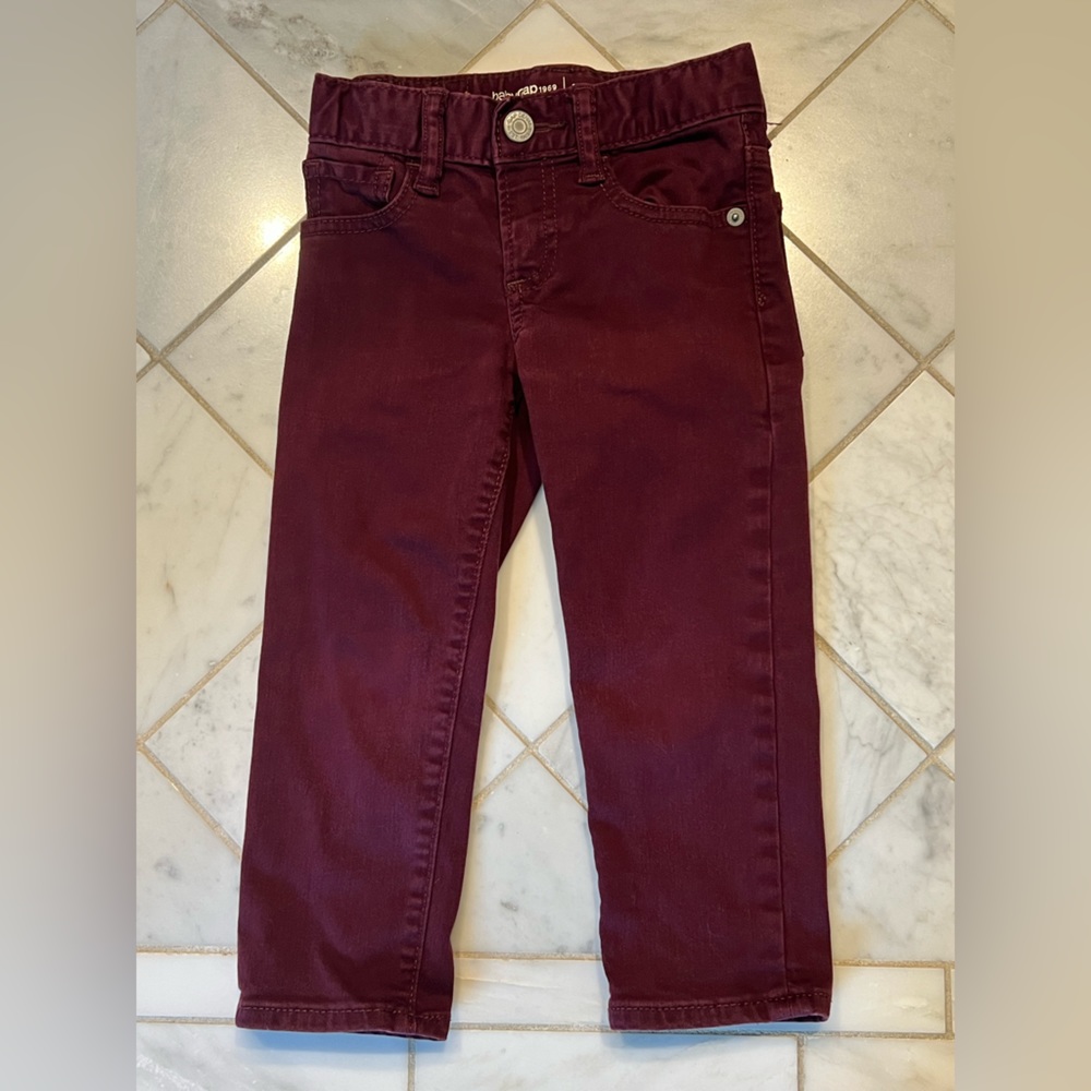 GAP Slim Jeans toddler boys size 3T, burgundy